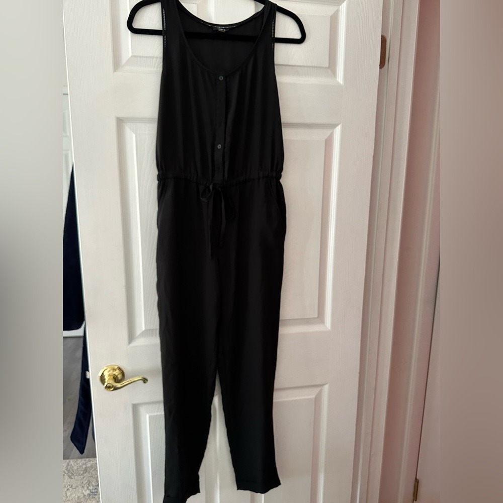 Black chiffon jumpsuit